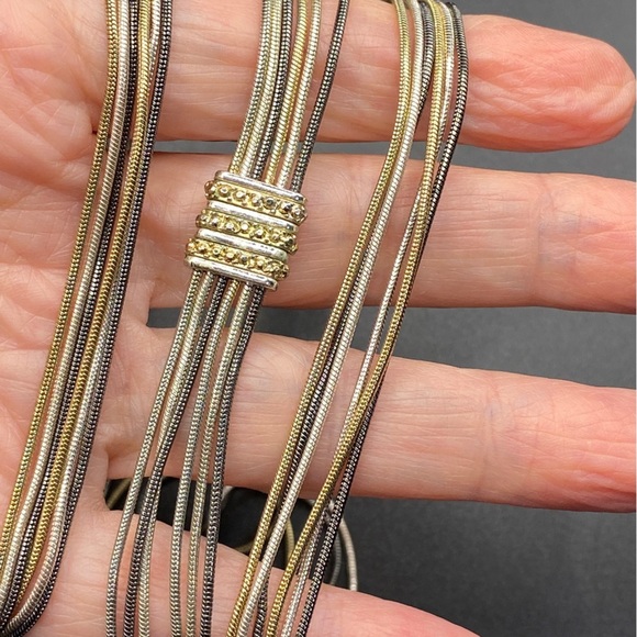 NINE WEST Mixed Metal Multi Strand Long Necklace - Picture 3 of 6